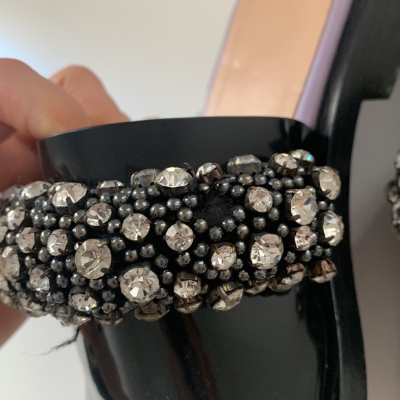 CARVEN leather beaded slide sandals - Picture 8 of 9